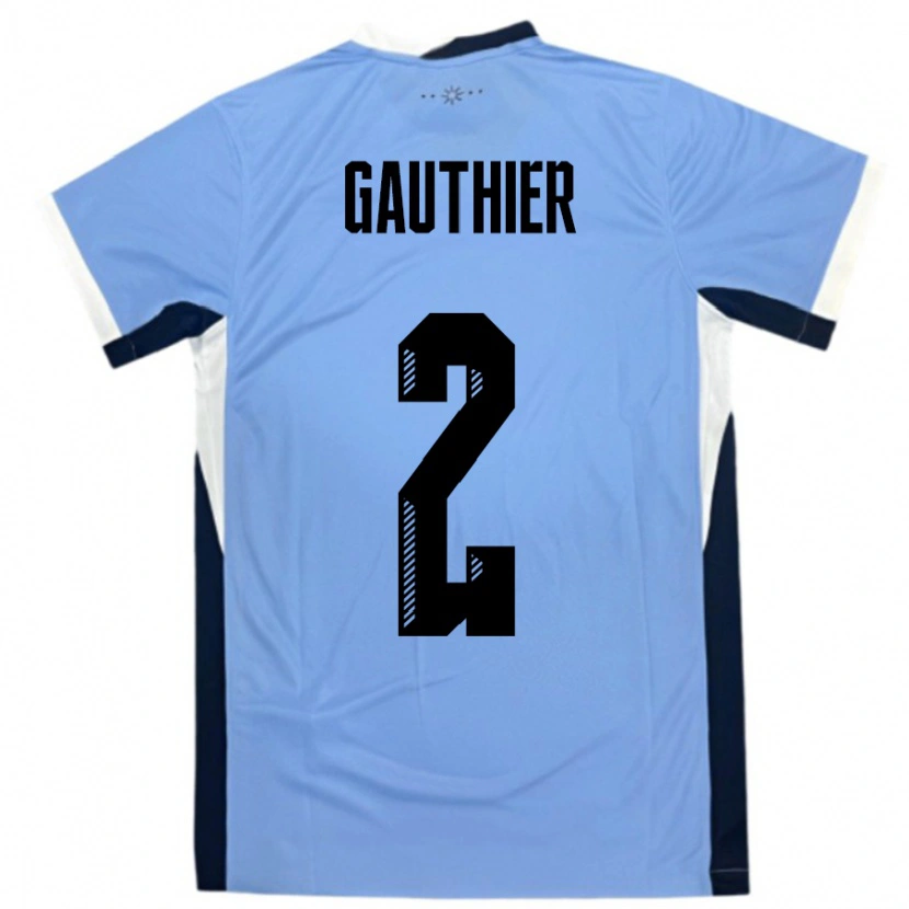 Danxen Niño Camiseta Uruguay Valentin Gauthier #2 Blanco Negro 1ª Equipación 24-26 La Camisa México