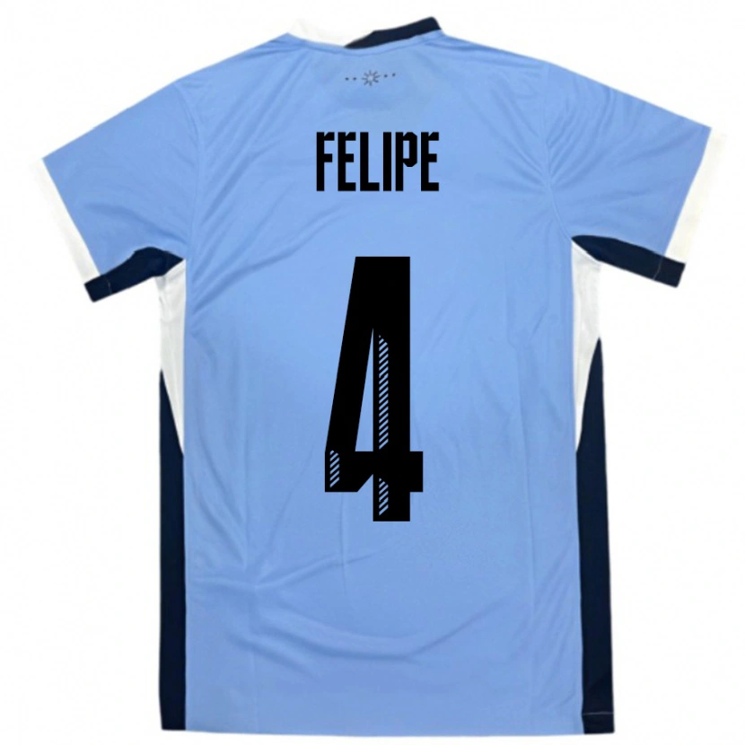 Danxen Niño Camiseta Uruguay Laura Felipe #4 Blanco Negro 1ª Equipación 24-26 La Camisa México