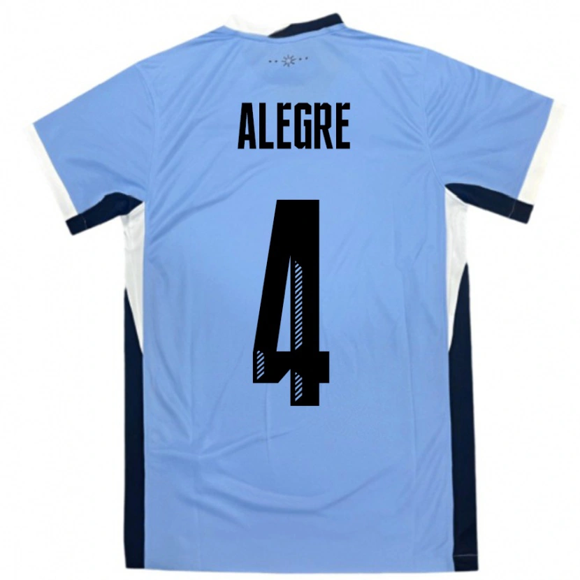 Danxen Niño Camiseta Uruguay Ignacio Alegre #4 Blanco Negro 1ª Equipación 24-26 La Camisa México