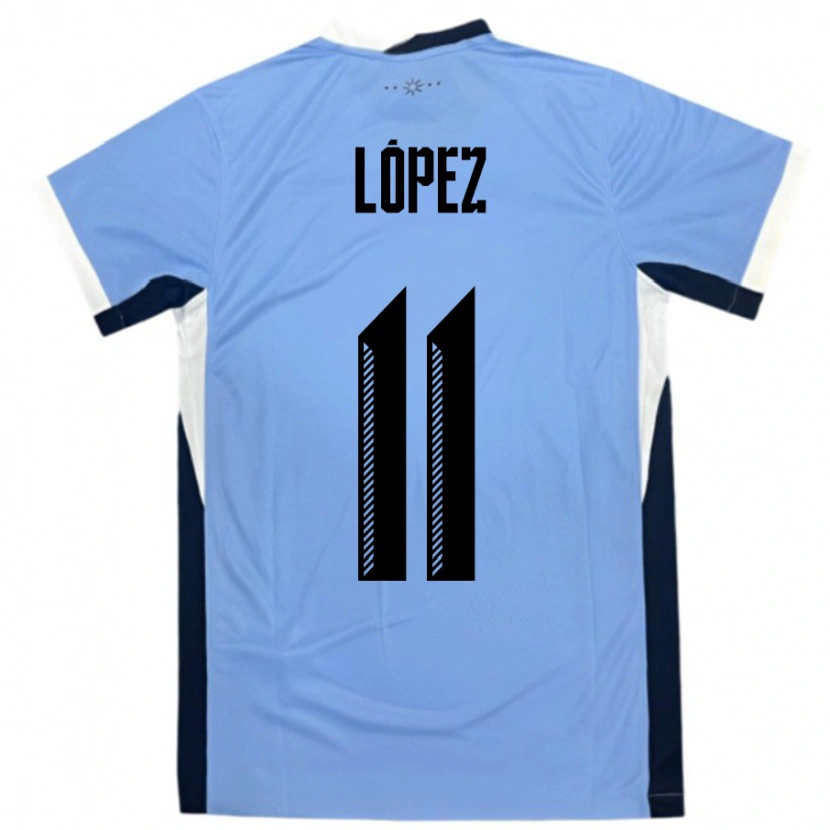Danxen Niño Camiseta Uruguay Guillermo Lopez #11 Blanco Negro 1ª Equipación 24-26 La Camisa México