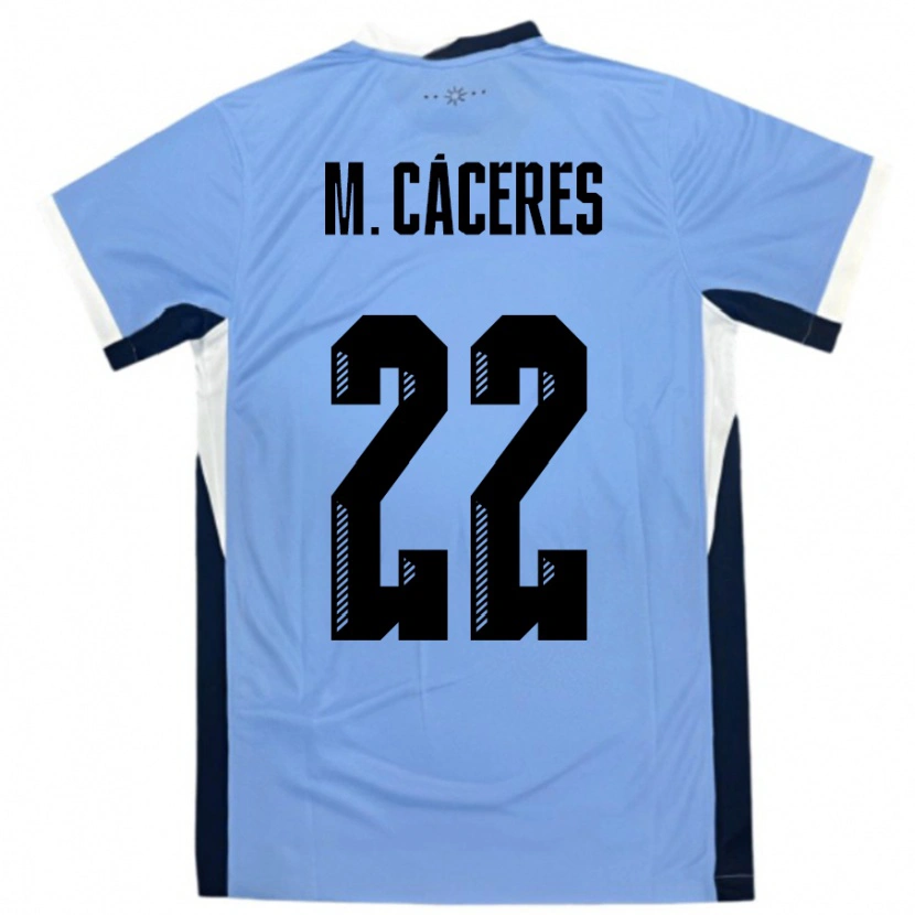 Danxen Niño Camiseta Uruguay Martin Caceres #22 Blanco Negro 1ª Equipación 24-26 La Camisa México