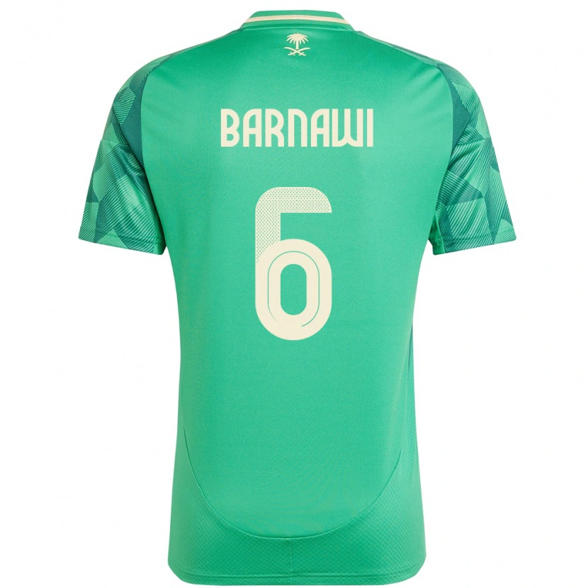 Danxen Niño Camiseta Arabia Saudita Saleh Barnawi #6 Verde 1ª Equipación 24-26 La Camisa México