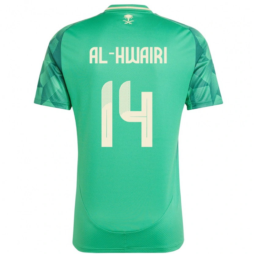 Danxen Niño Camiseta Arabia Saudita Nawaf Al-Hwairi #14 Verde 1ª Equipación 24-26 La Camisa México