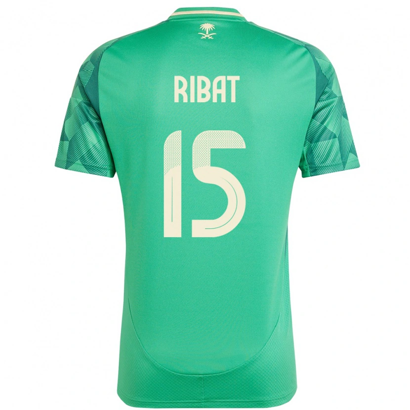 Danxen Niño Camiseta Arabia Saudita Abdulaziz Ribat #15 Verde 1ª Equipación 24-26 La Camisa México