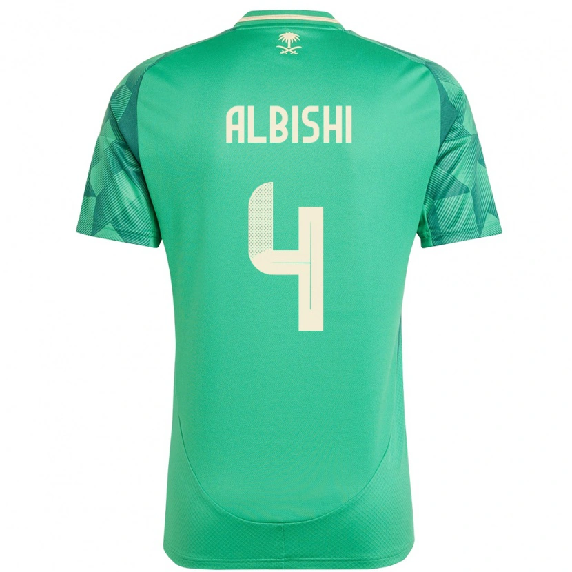 Danxen Niño Camiseta Arabia Saudita Abdullah Albishi #4 Verde 1ª Equipación 24-26 La Camisa México