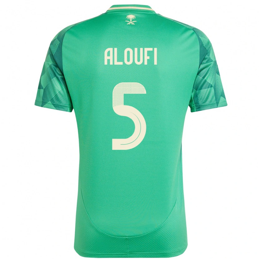 Danxen Niño Camiseta Arabia Saudita Mohammed Aloufi #5 Verde 1ª Equipación 24-26 La Camisa México