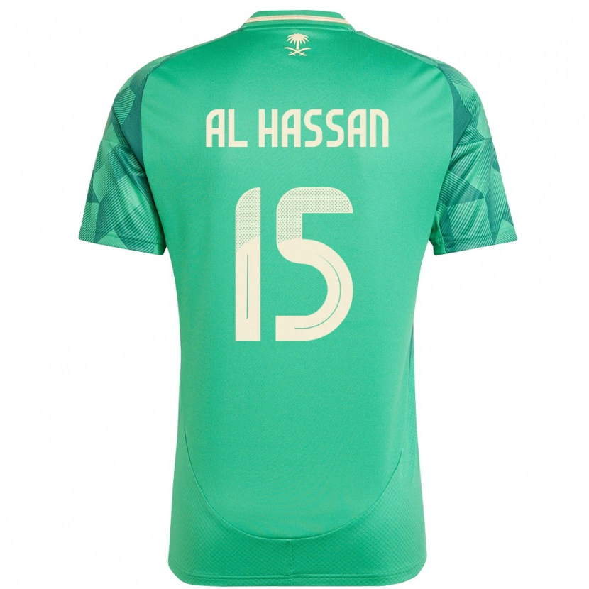 Danxen Niño Camiseta Arabia Saudita Ali Al Hassan #15 Verde 1ª Equipación 24-26 La Camisa México