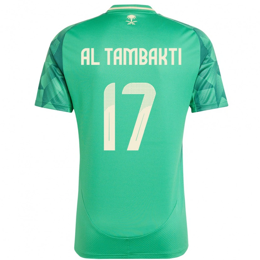 Danxen Niño Camiseta Arabia Saudita Hassan Al Tambakti #17 Verde 1ª Equipación 24-26 La Camisa México