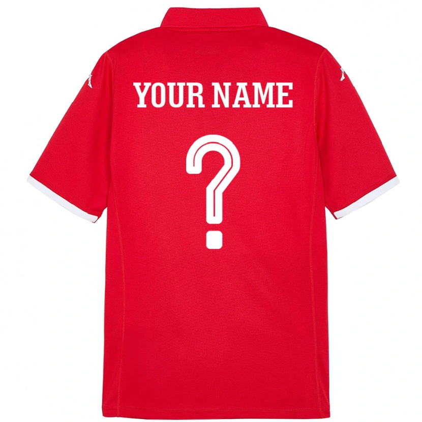 Danxen Niño Camiseta Túnez Su Nombre #0 Rojo 1ª Equipación 24-26 La Camisa México