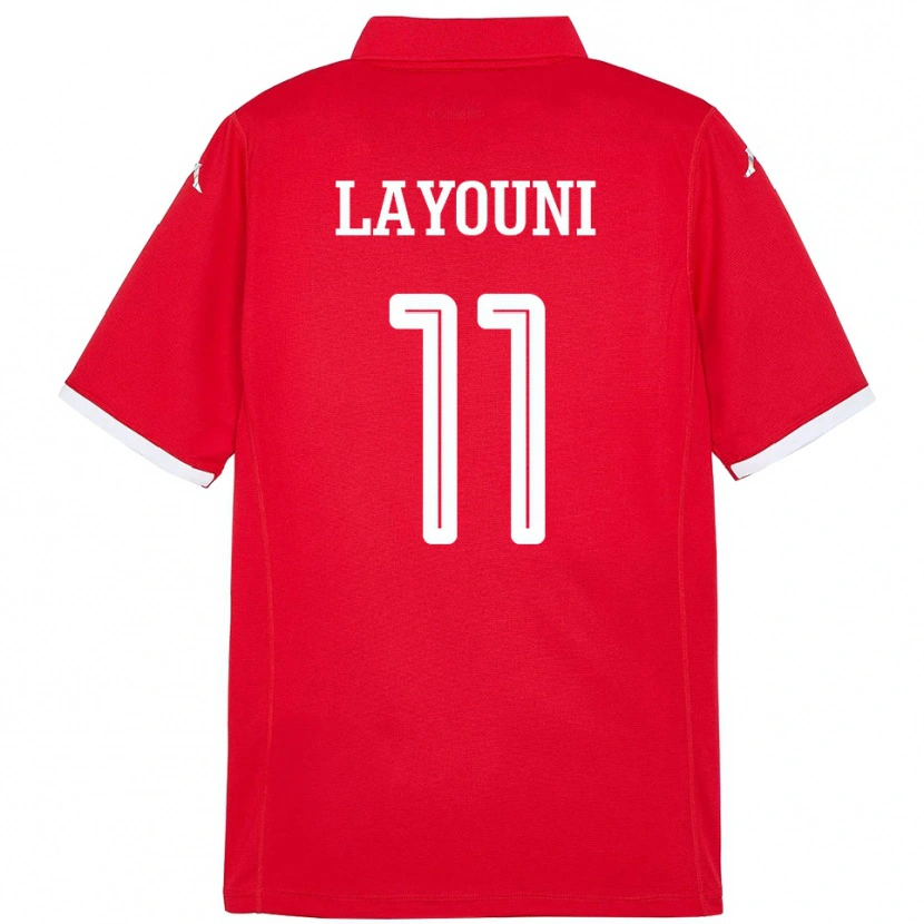 Danxen Niño Camiseta Túnez Amor Layouni #11 Rojo 1ª Equipación 24-26 La Camisa México