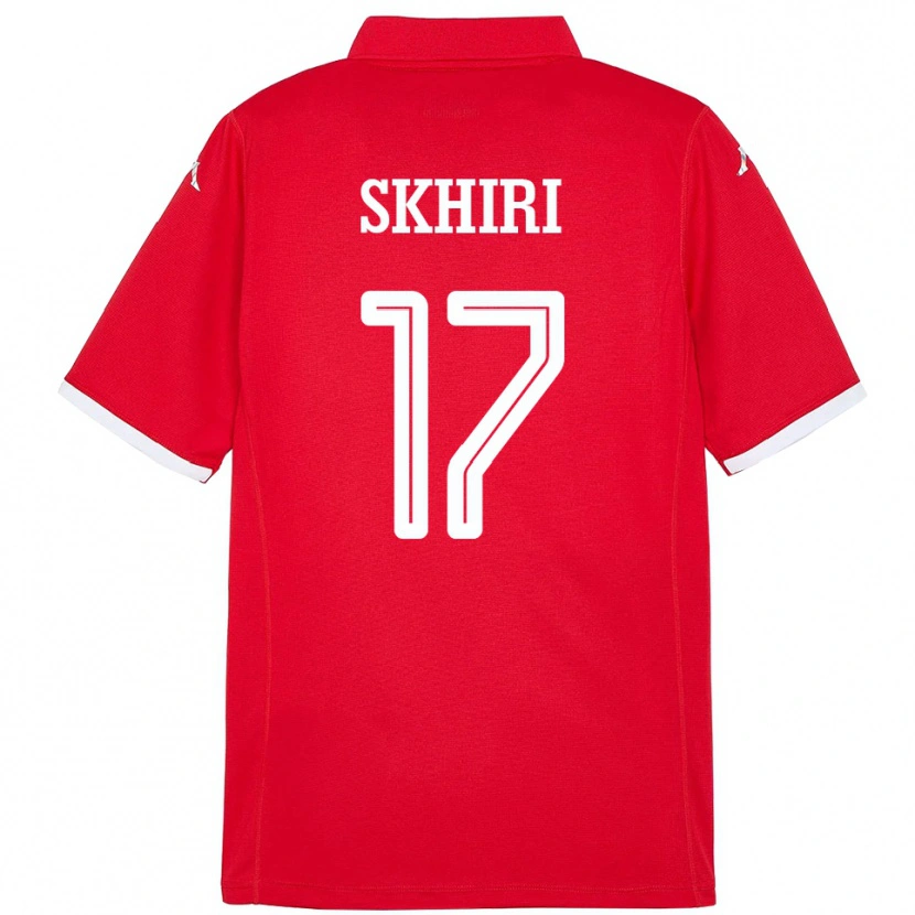 Danxen Niño Camiseta Túnez Ellyes Skhiri #17 Rojo 1ª Equipación 24-26 La Camisa México