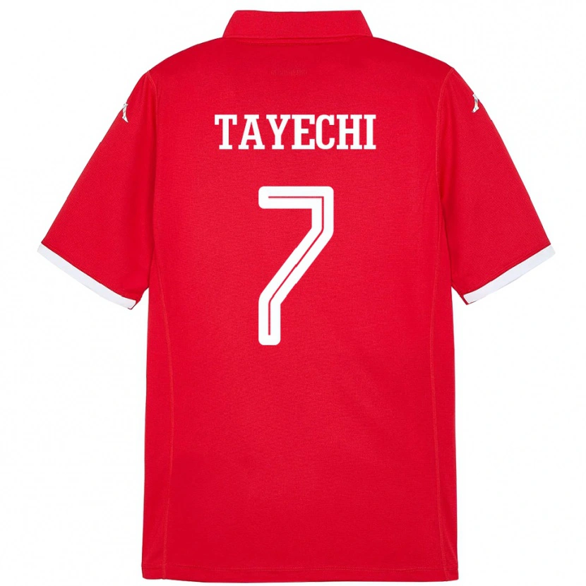 Danxen Niño Camiseta Túnez Fedi Tayechi #7 Rojo 1ª Equipación 24-26 La Camisa México
