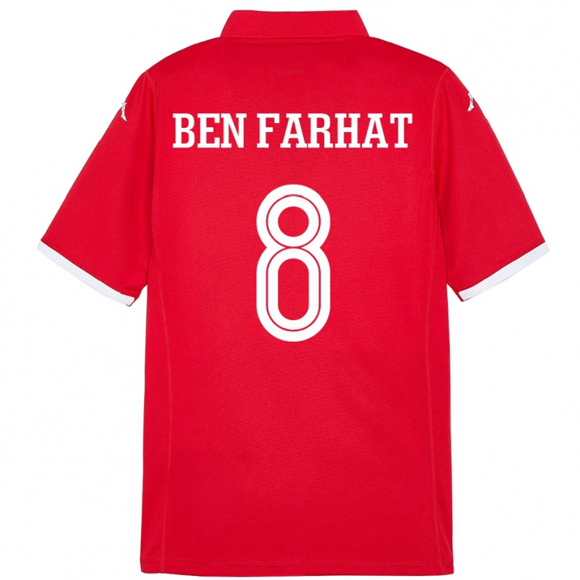 Danxen Niño Camiseta Túnez Louey Ben Farhat #8 Rojo 1ª Equipación 24-26 La Camisa México