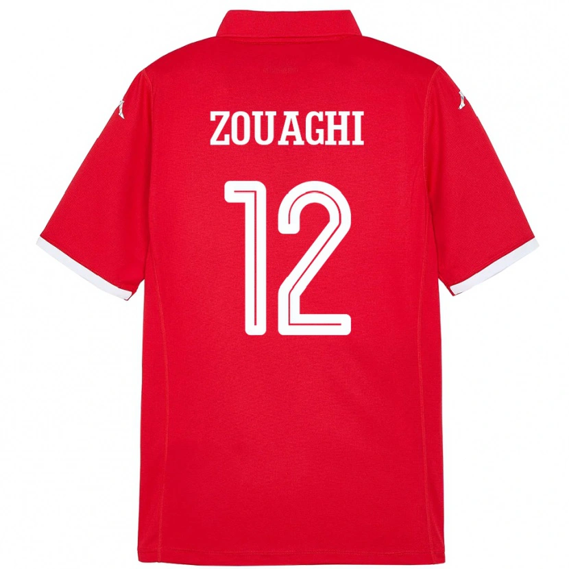 Danxen Niño Camiseta Túnez Thomas Zouaghi #12 Rojo 1ª Equipación 24-26 La Camisa México