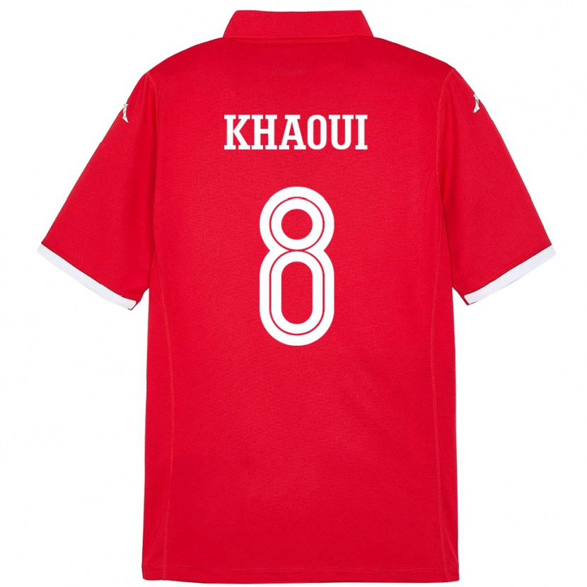 Danxen Niño Camiseta Túnez Saif Eddine Khaoui #8 Rojo 1ª Equipación 24-26 La Camisa México
