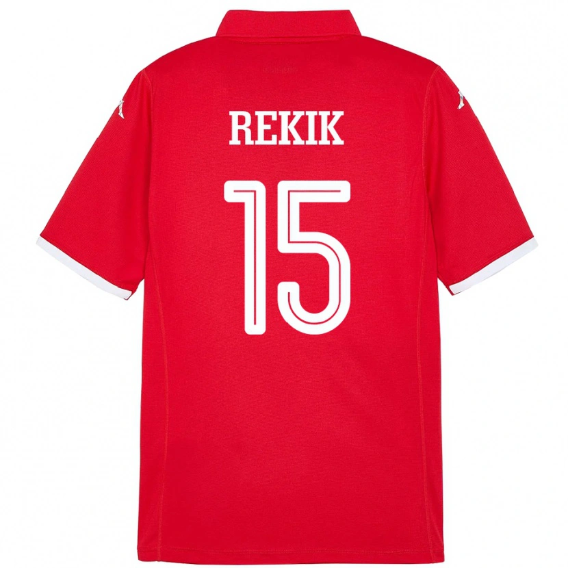 Danxen Niño Camiseta Túnez Omar Rekik #15 Rojo 1ª Equipación 24-26 La Camisa México