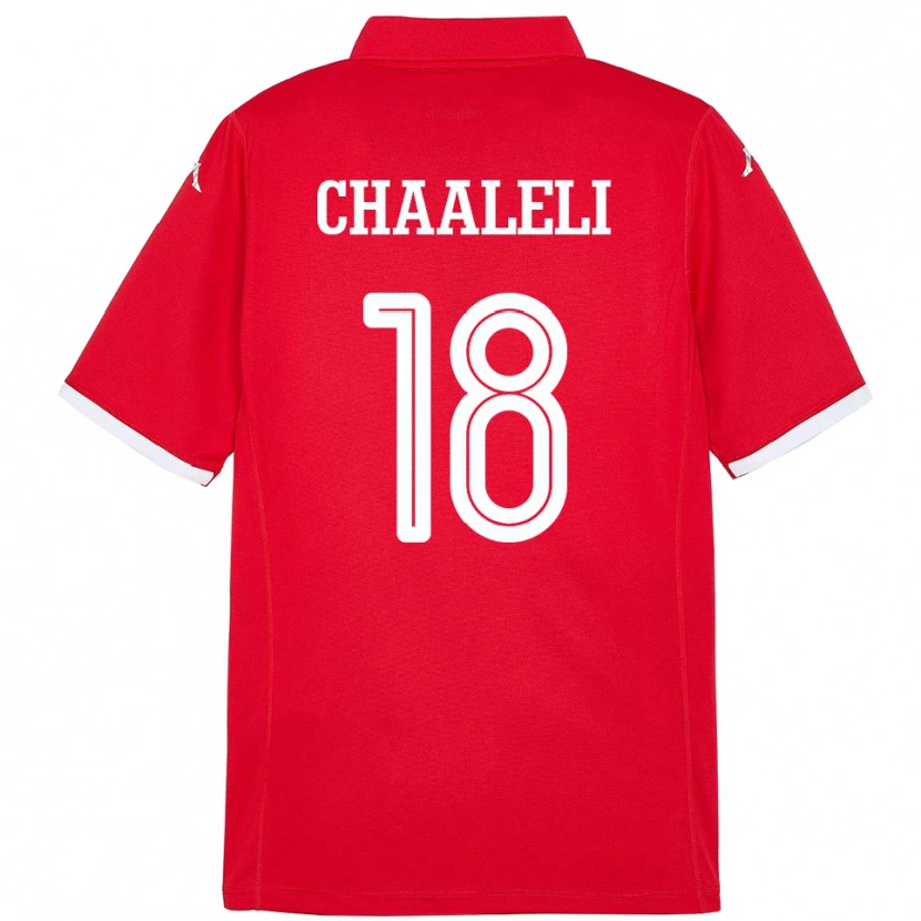 Danxen Niño Camiseta Túnez Ghaliene Chaaleli #18 Rojo 1ª Equipación 24-26 La Camisa México