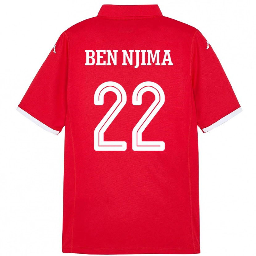 Danxen Niño Camiseta Túnez Firas Ben Njima #22 Rojo 1ª Equipación 24-26 La Camisa México
