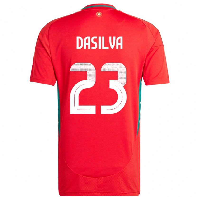 Danxen Niño Camiseta Gales Jay Dasilva #23 Rojo 1ª Equipación 24-26 La Camisa México