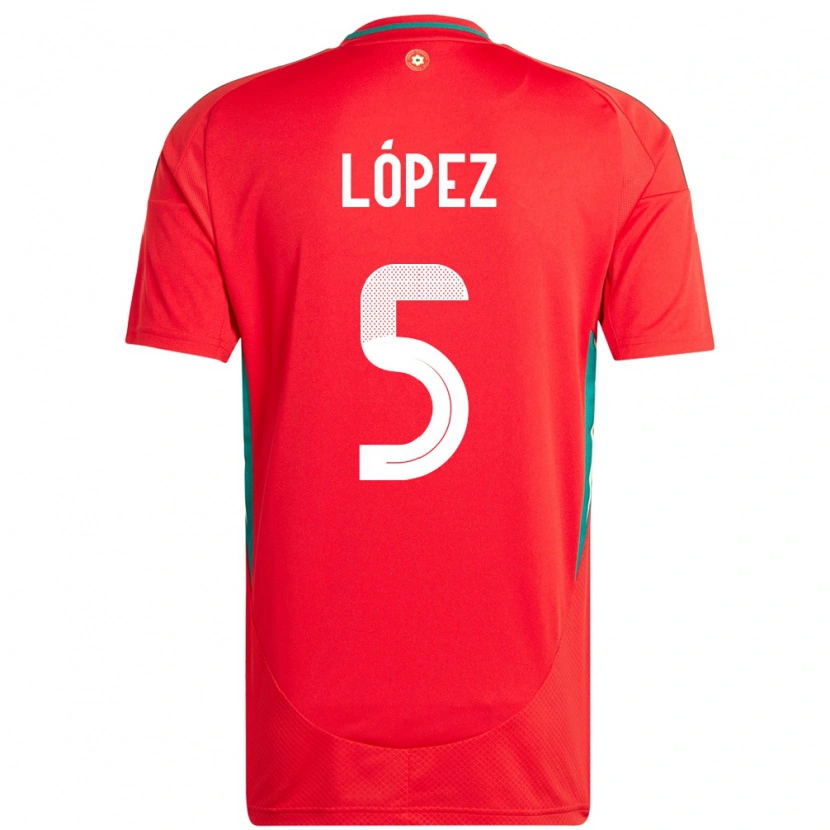 Danxen Niño Camiseta Gales Pablo López #5 Rojo 1ª Equipación 24-26 La Camisa México