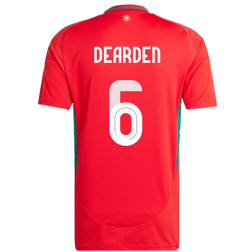 Danxen Niño Camiseta Gales Thomas Dearden #6 Rojo 1ª Equipación 24-26 La Camisa México