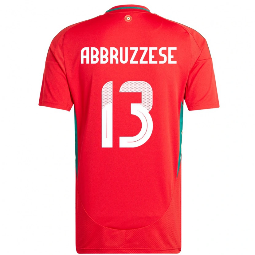 Danxen Niño Camiseta Gales Rhys Abbruzzese #13 Rojo 1ª Equipación 24-26 La Camisa México