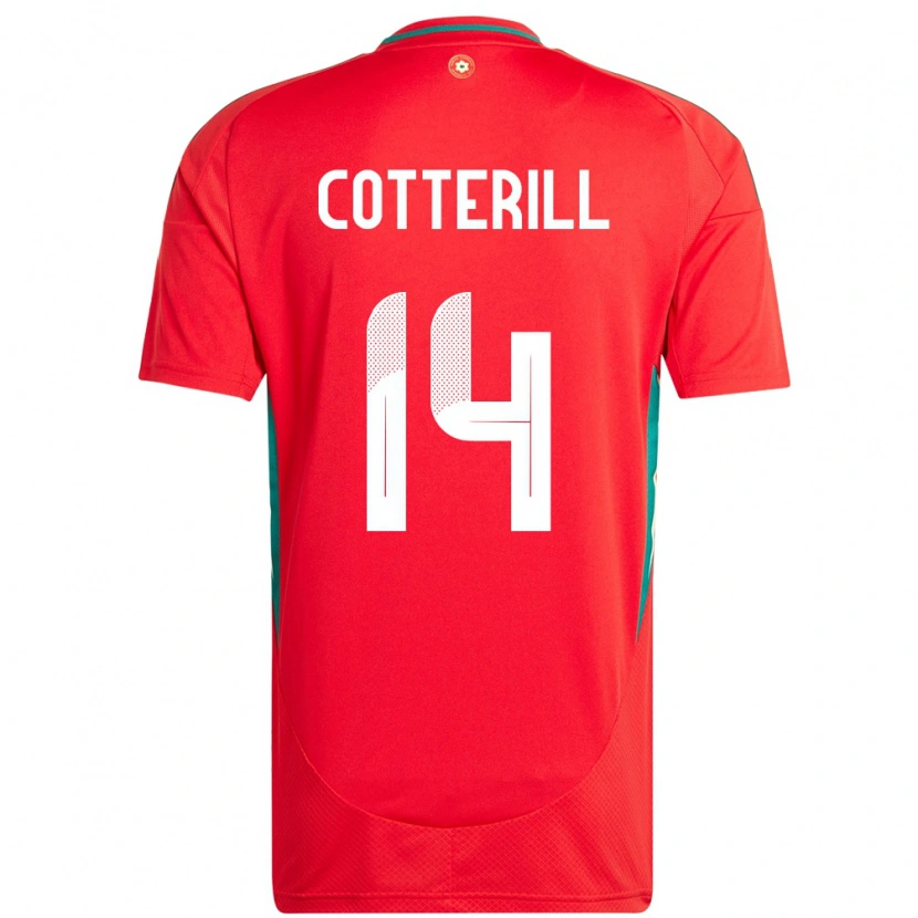 Danxen Niño Camiseta Gales Joel Cotterill #14 Rojo 1ª Equipación 24-26 La Camisa México