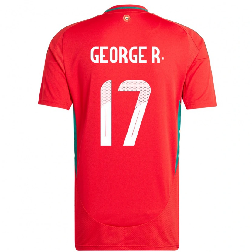 Danxen Niño Camiseta Gales George Robinson #17 Rojo 1ª Equipación 24-26 La Camisa México