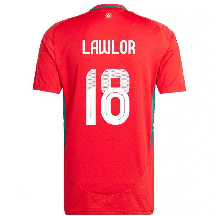 Danxen Niño Camiseta Gales Dylan Lawlor #18 Rojo 1ª Equipación 24-26 La Camisa México