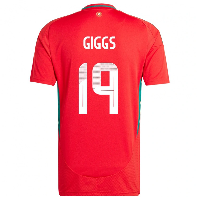Danxen Niño Camiseta Gales Zach Giggs #19 Rojo 1ª Equipación 24-26 La Camisa México