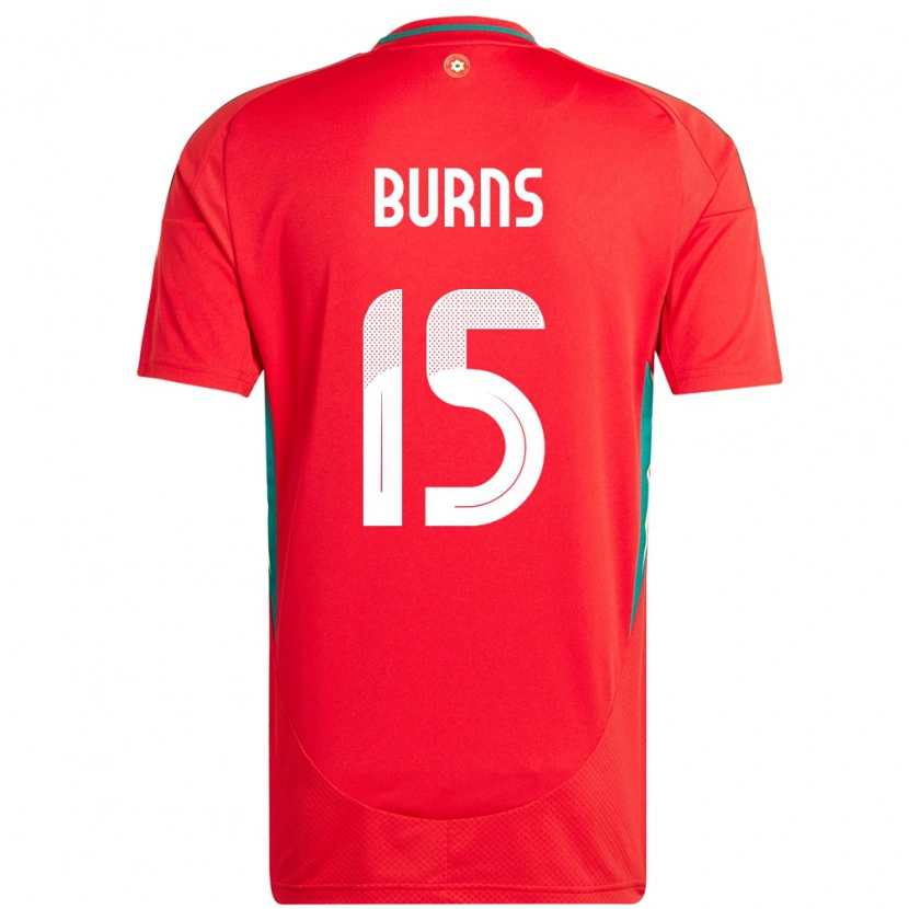 Danxen Niño Camiseta Gales Wes Burns #15 Rojo 1ª Equipación 24-26 La Camisa México