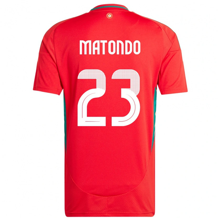 Danxen Niño Camiseta Gales Rabbi Matondo #23 Rojo 1ª Equipación 24-26 La Camisa México