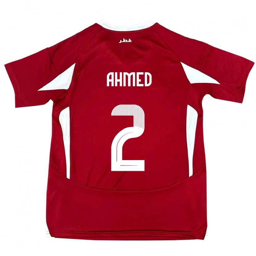 Danxen Niño Camiseta Catar Hazem Ahmed #2 Rojo 1ª Equipación 24-26 La Camisa México