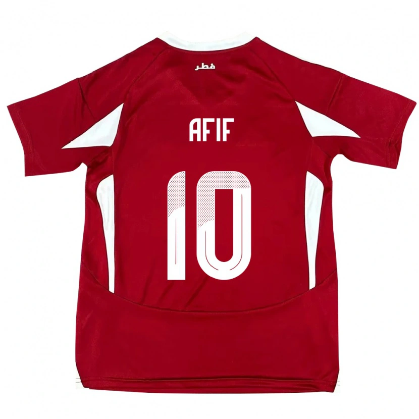 Danxen Niño Camiseta Catar Akram Afif #10 Rojo 1ª Equipación 24-26 La Camisa México