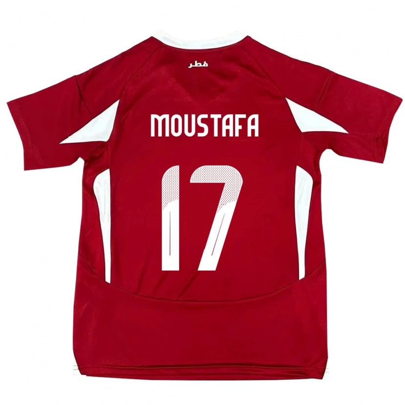 Danxen Niño Camiseta Catar Abdelrahman Moustafa #17 Rojo 1ª Equipación 24-26 La Camisa México