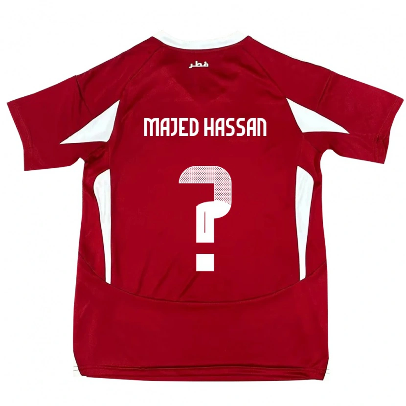 Danxen Niño Camiseta Catar Malik Majed Hassan #0 Rojo 1ª Equipación 24-26 La Camisa México