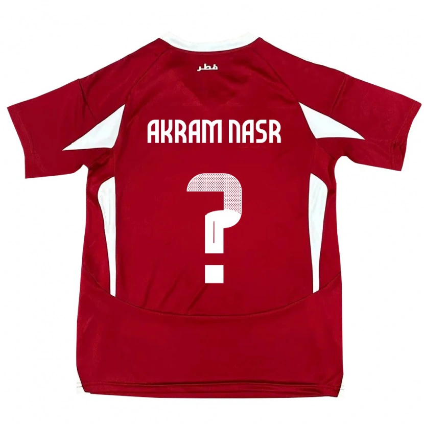Danxen Niño Camiseta Catar Mohammed Akram Nasr #0 Rojo 1ª Equipación 24-26 La Camisa México