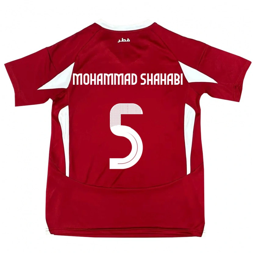 Danxen Niño Camiseta Catar Ali Mohammad Shahabi #5 Rojo 1ª Equipación 24-26 La Camisa México