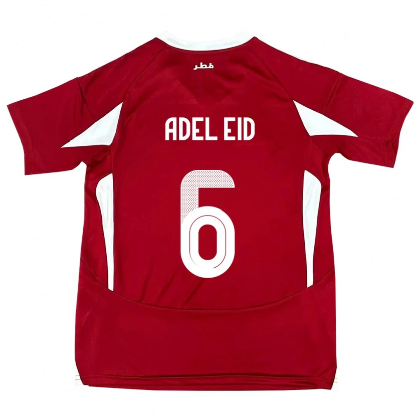 Danxen Niño Camiseta Catar Bassam Adel Eid #6 Rojo 1ª Equipación 24-26 La Camisa México