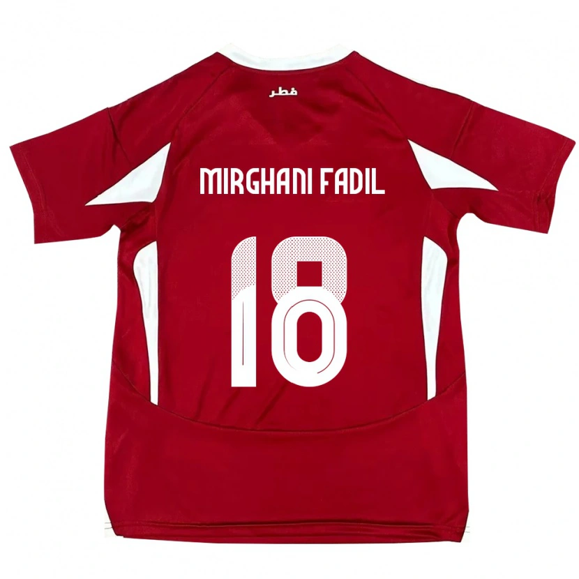 Danxen Niño Camiseta Catar Awab Mirghani Fadil #18 Rojo 1ª Equipación 24-26 La Camisa México