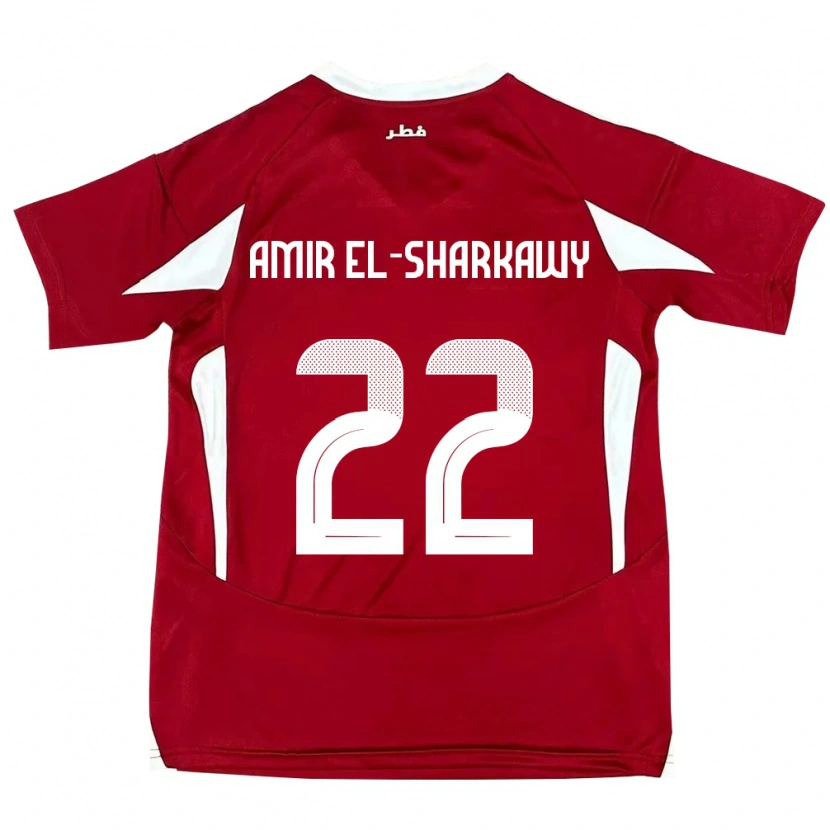 Danxen Niño Camiseta Catar Galal Amir El-Sharkawy #22 Rojo 1ª Equipación 24-26 La Camisa México