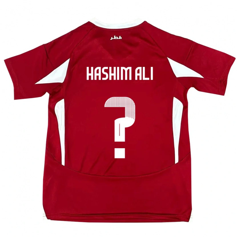 Danxen Niño Camiseta Catar Hashim Ali #0 Rojo 1ª Equipación 24-26 La Camisa México