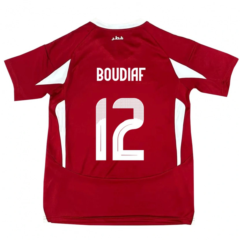 Danxen Niño Camiseta Catar Karim Boudiaf #12 Rojo 1ª Equipación 24-26 La Camisa México
