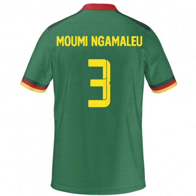 Danxen Niño Camiseta Camerún Nicolas Moumi Ngamaleu #3 Verde 1ª Equipación 24-26 La Camisa México