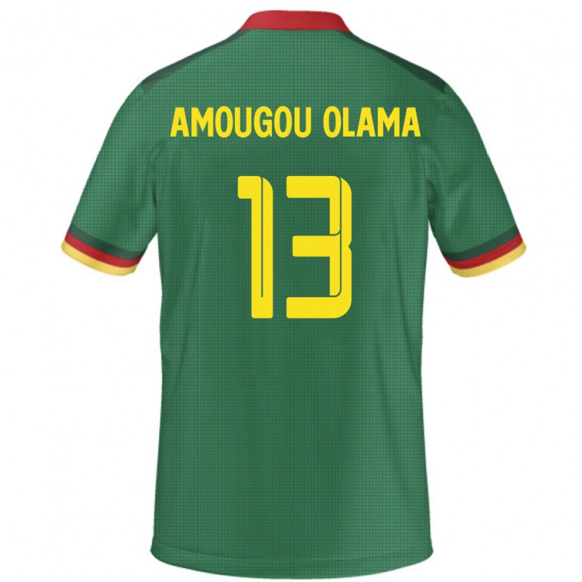 Danxen Niño Camiseta Camerún Maurel Amougou Olama #13 Verde 1ª Equipación 24-26 La Camisa México