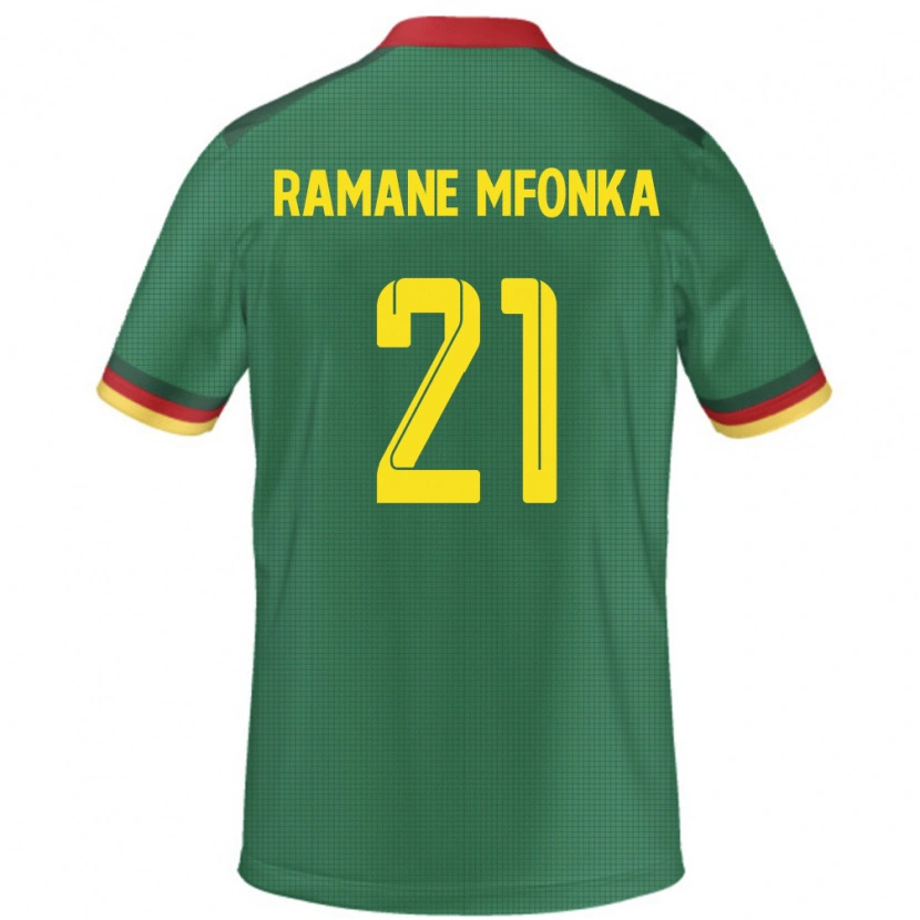 Danxen Niño Camiseta Camerún Abdel Ramane Mfonka #21 Verde 1ª Equipación 24-26 La Camisa México