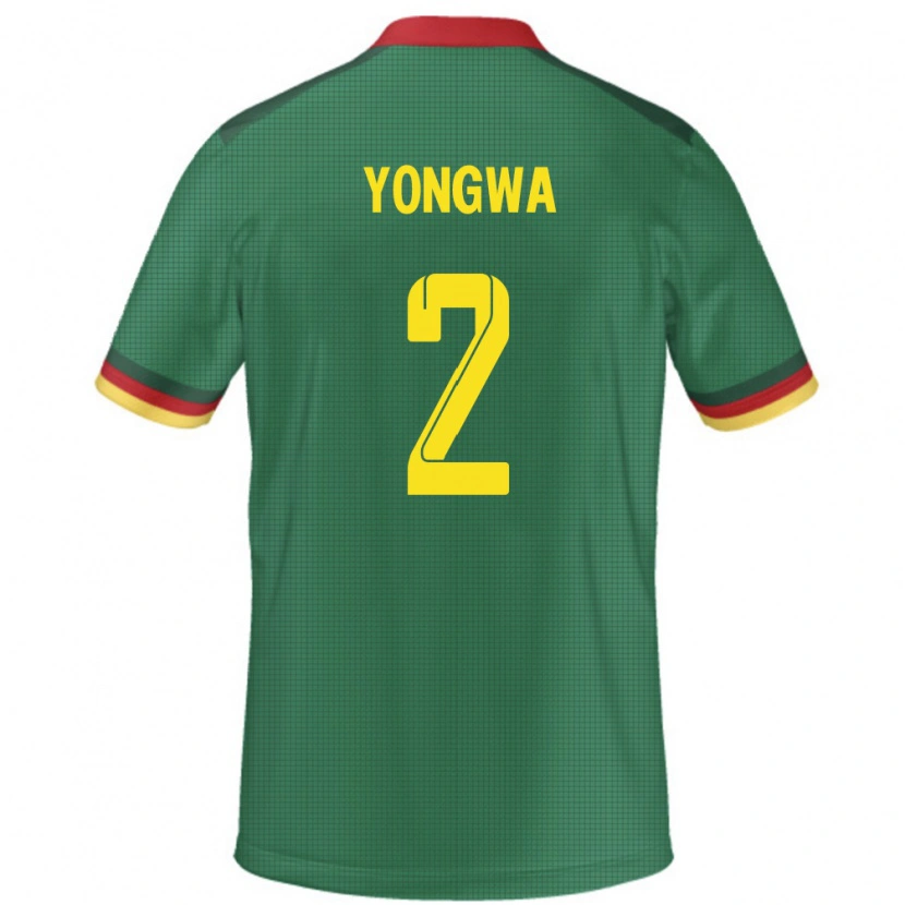 Danxen Niño Camiseta Camerún Darlin Yongwa #2 Verde 1ª Equipación 24-26 La Camisa México