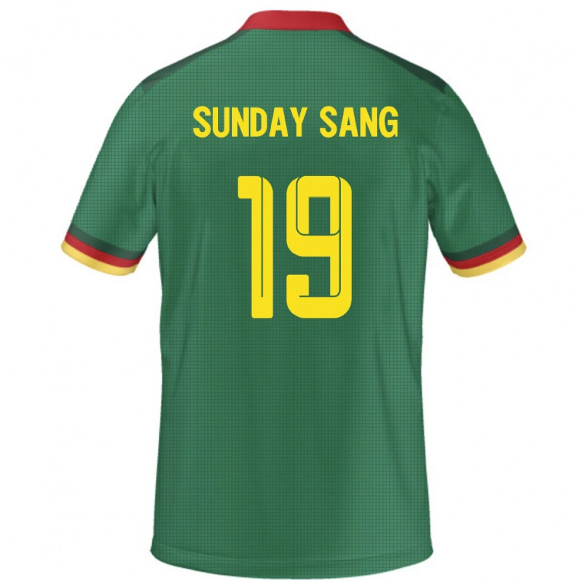 Danxen Niño Camiseta Camerún Junior Sunday Sang #19 Verde 1ª Equipación 24-26 La Camisa México