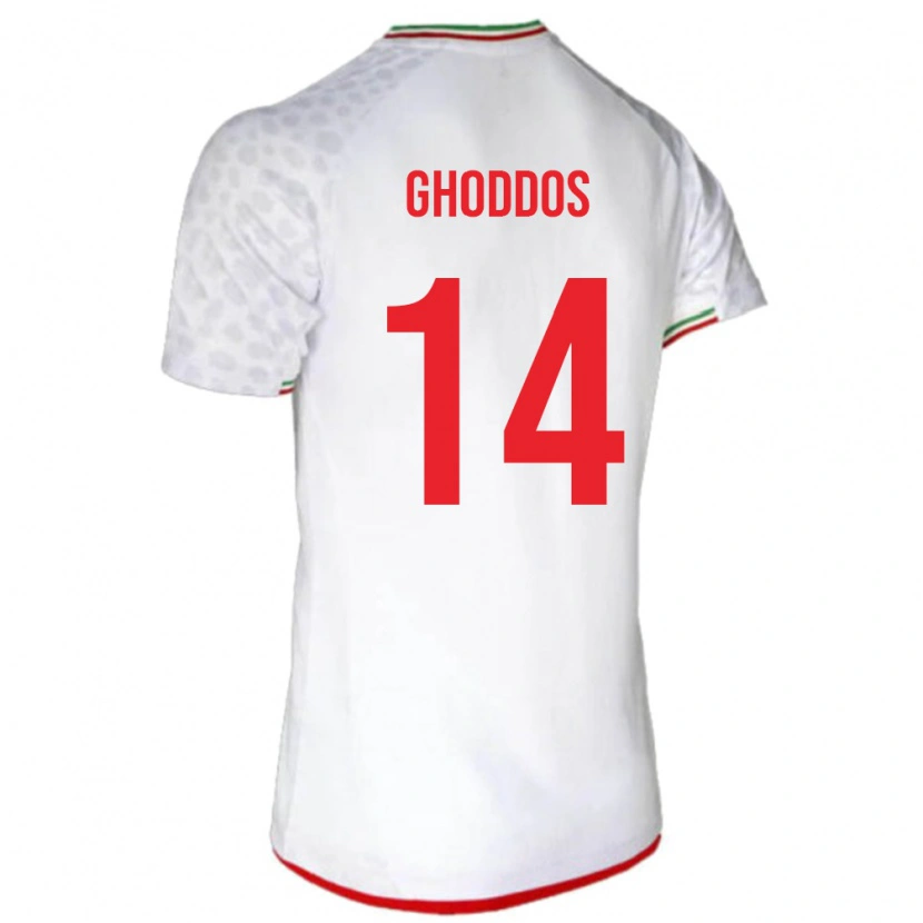 Danxen Niño Camiseta Irán Saman Ghoddos #14 Blanco 1ª Equipación 24-26 La Camisa México