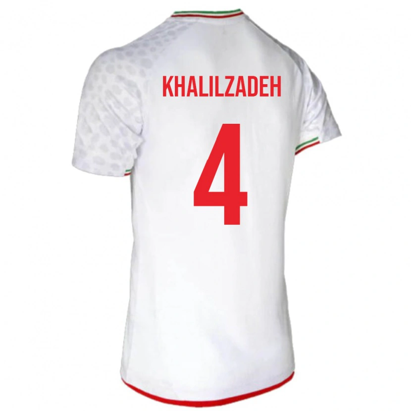 Danxen Niño Camiseta Irán Shojae Khalilzadeh #4 Blanco 1ª Equipación 24-26 La Camisa México